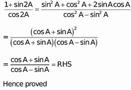 Tại Sao Sin2A Cos2A 1